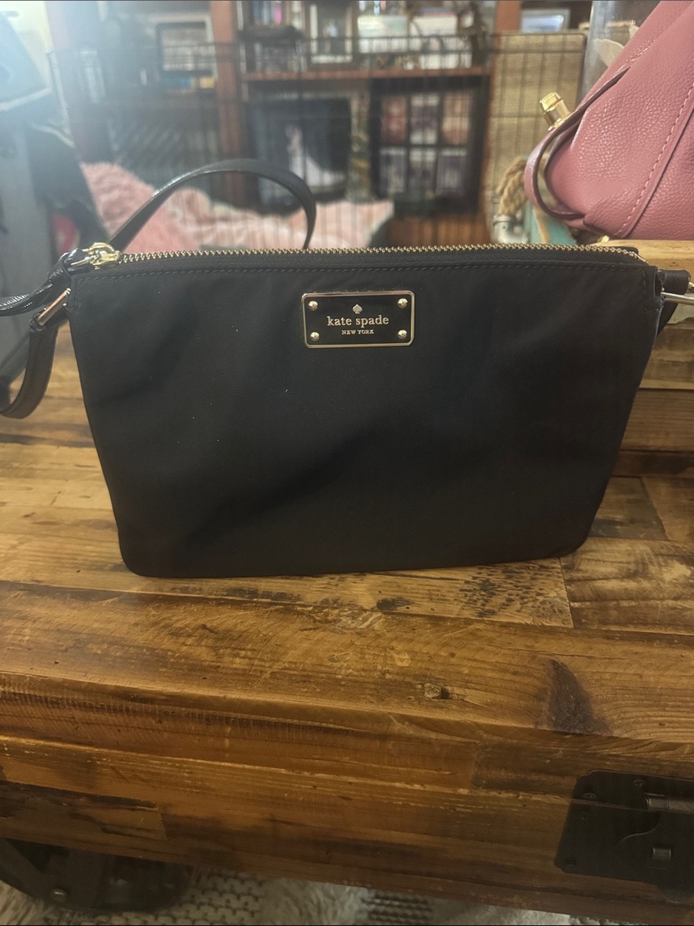 kate spade Black Nylon Cross Body with Gold Hardware